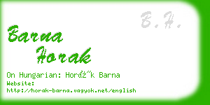 barna horak business card